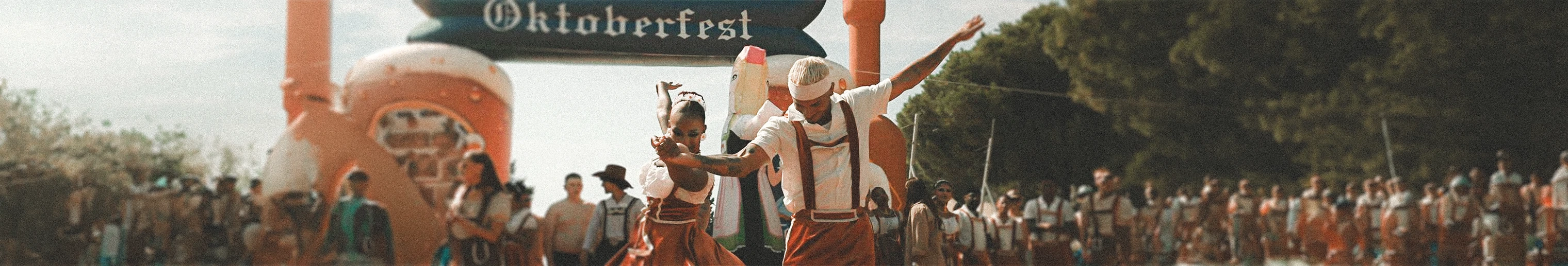 Dancers in traditional costumes at the Pine Bay Oktoberfest celebration